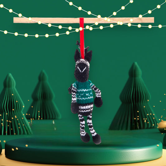 Gogo Christmas ornament: Zebra (Mbizi) Green Ornament