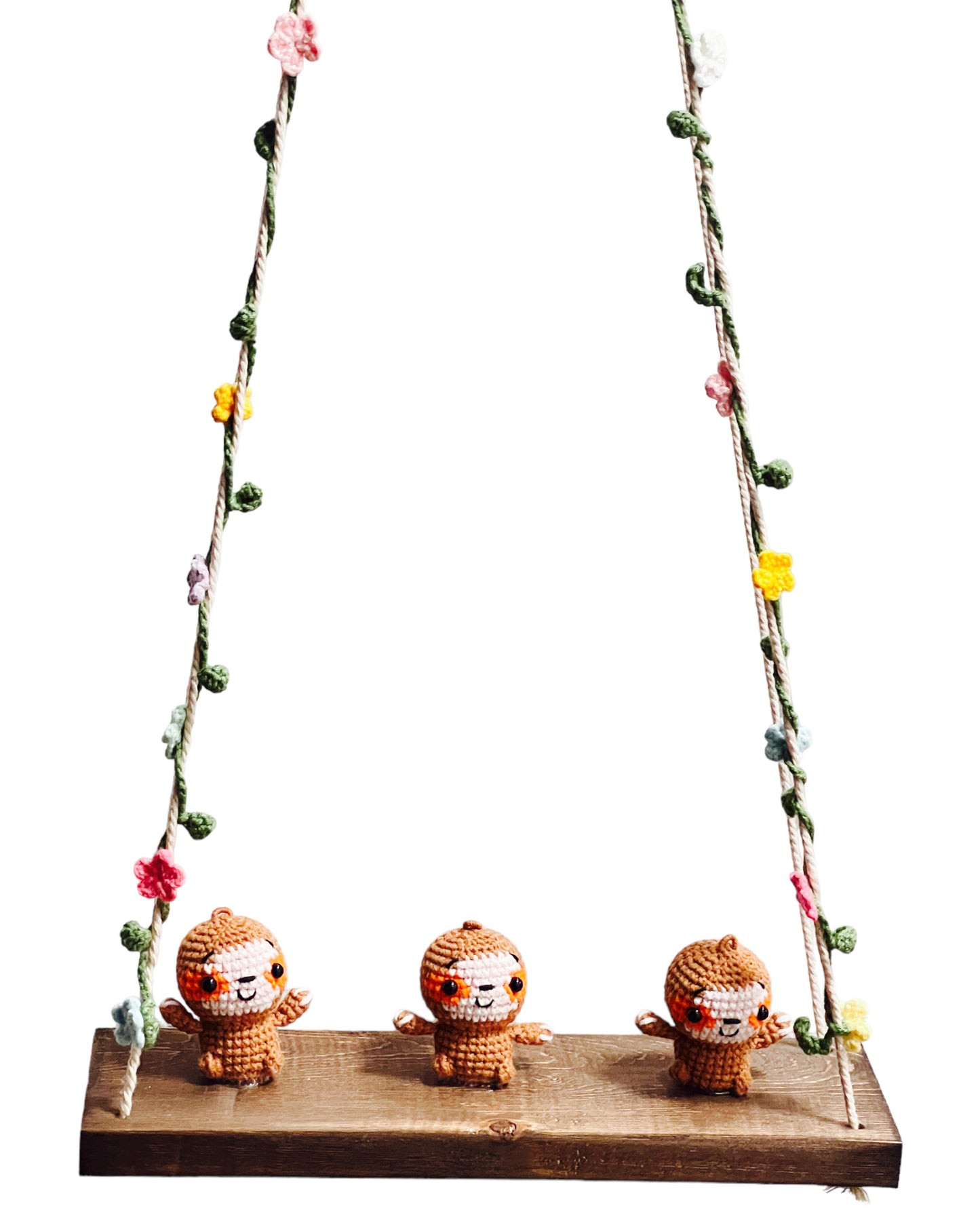 Sloths on a swing  Hanging Wall Shelf