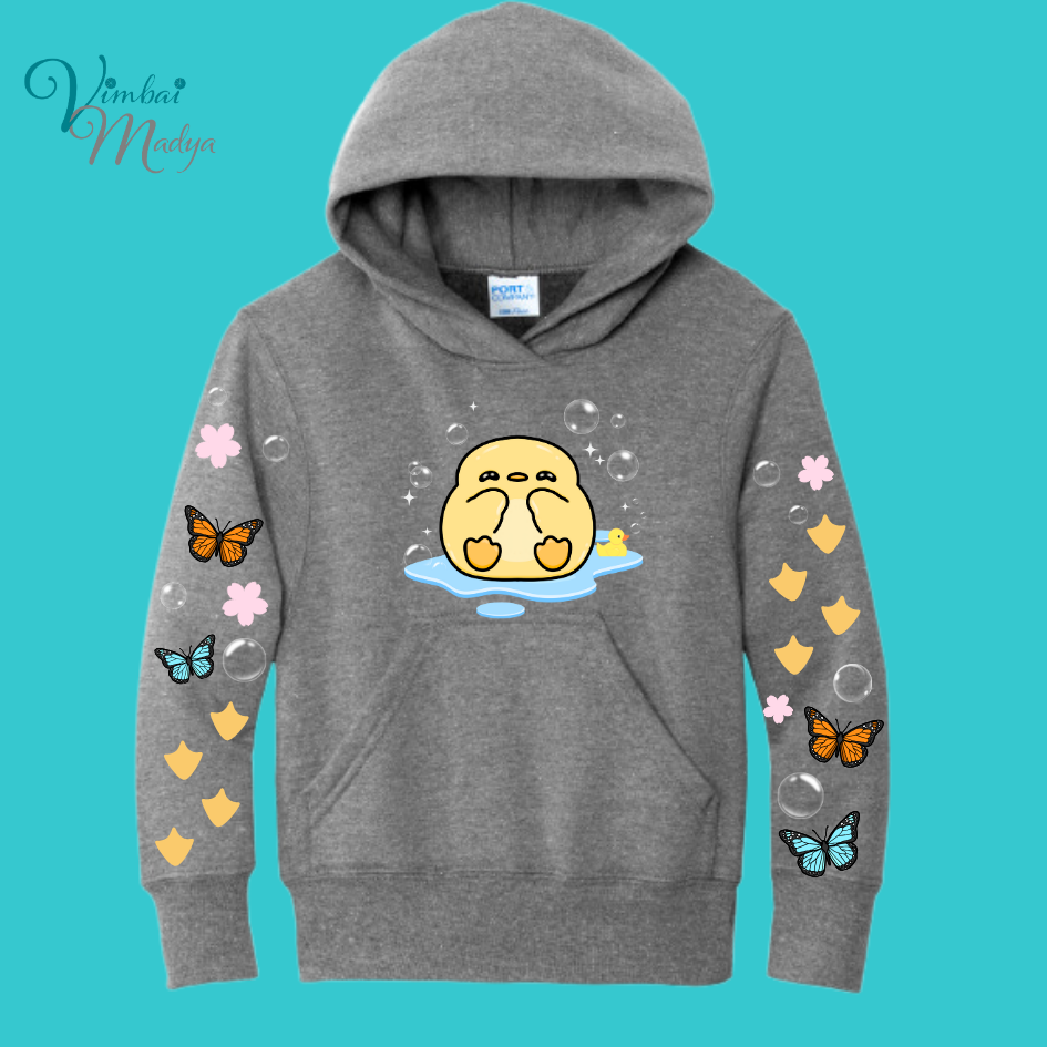 Youth Yellow Duck Sweatshirt Unisex Clothing Kawaii Hoodie : Ocean, fish, beach  and Best Friend Gift . Fall Winter Essential . Gift for her