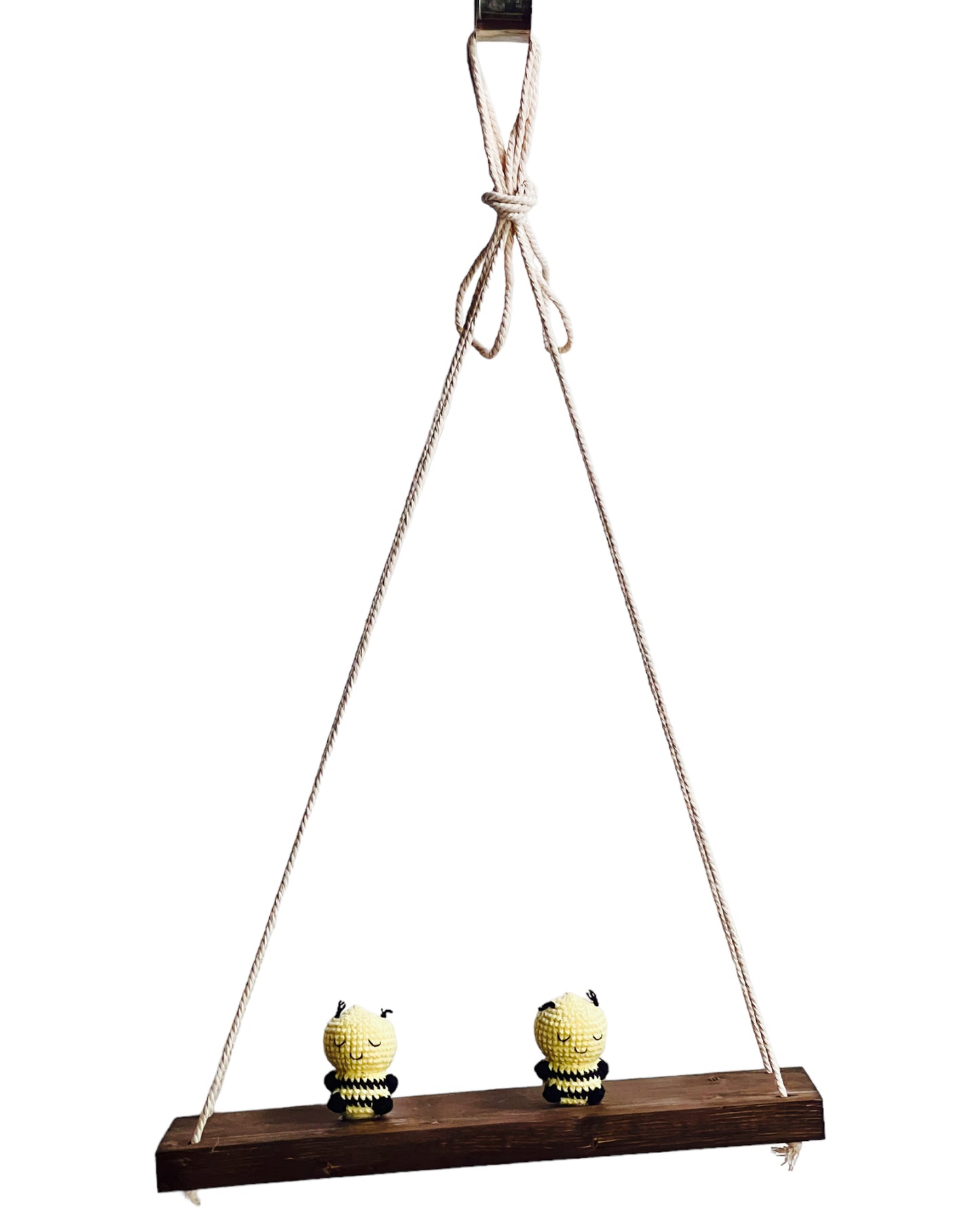 Bees on a swing  Hanging Wall Shelf