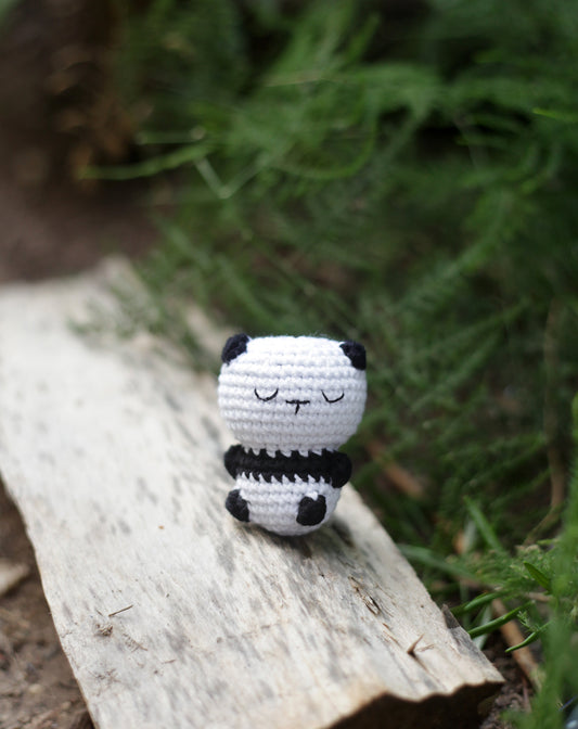 Panda Crochet Miniature Doll . Perfect Sensory Fidget Toy . Car and Office Desk Decor . Pocket Hug, Cute DIY Baby Mobile and Stocking Stuffer
