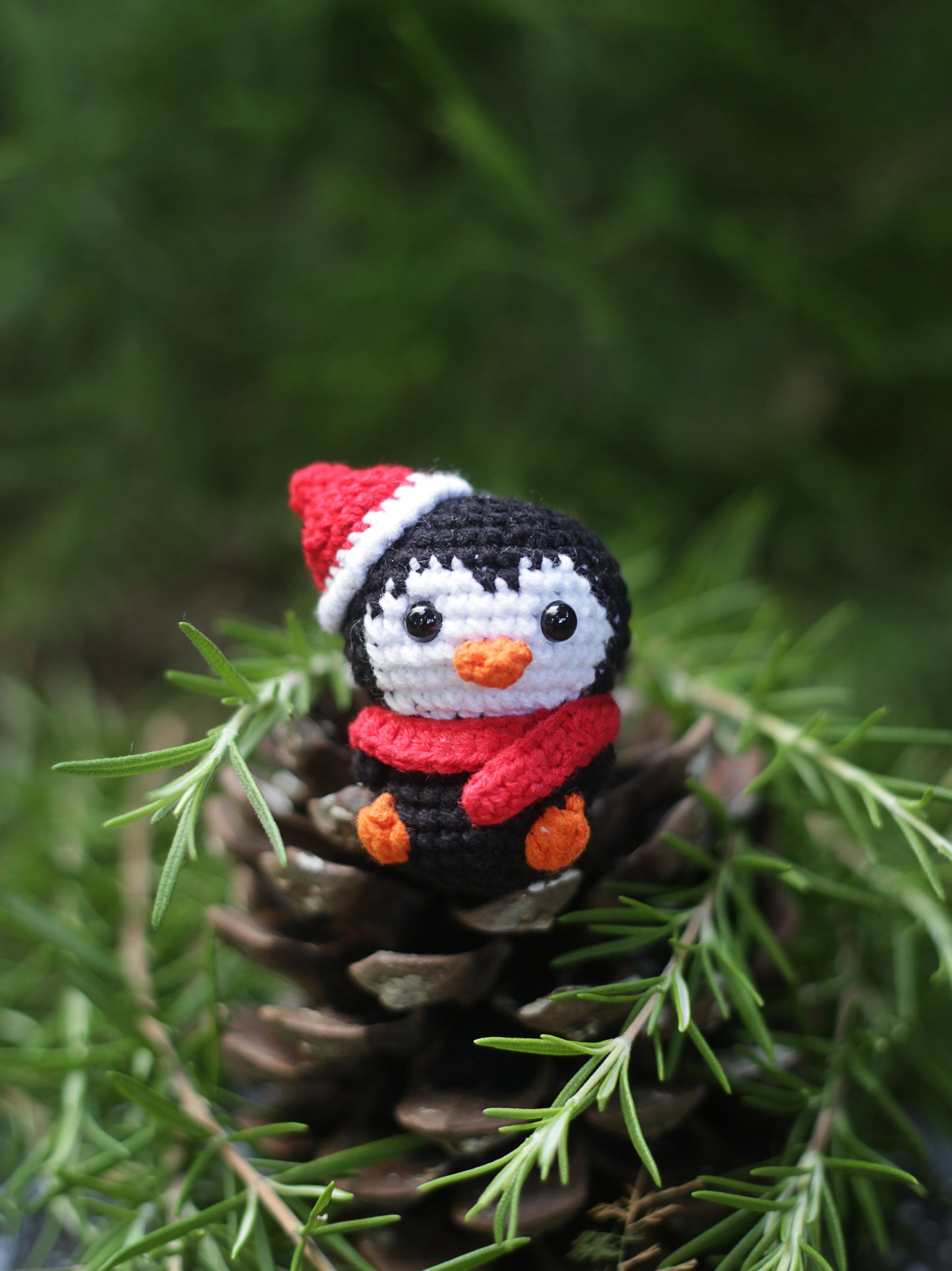 Penguin crochet mini doll Christmas ornament