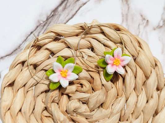 Sakura Blossom polymer clay earrings