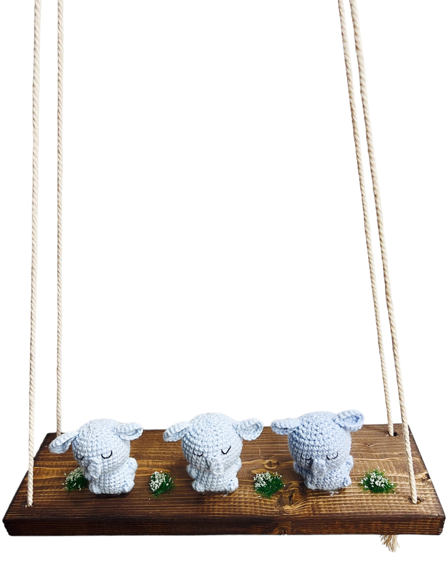 Elephants on a swing  Hanging Wall Shelf