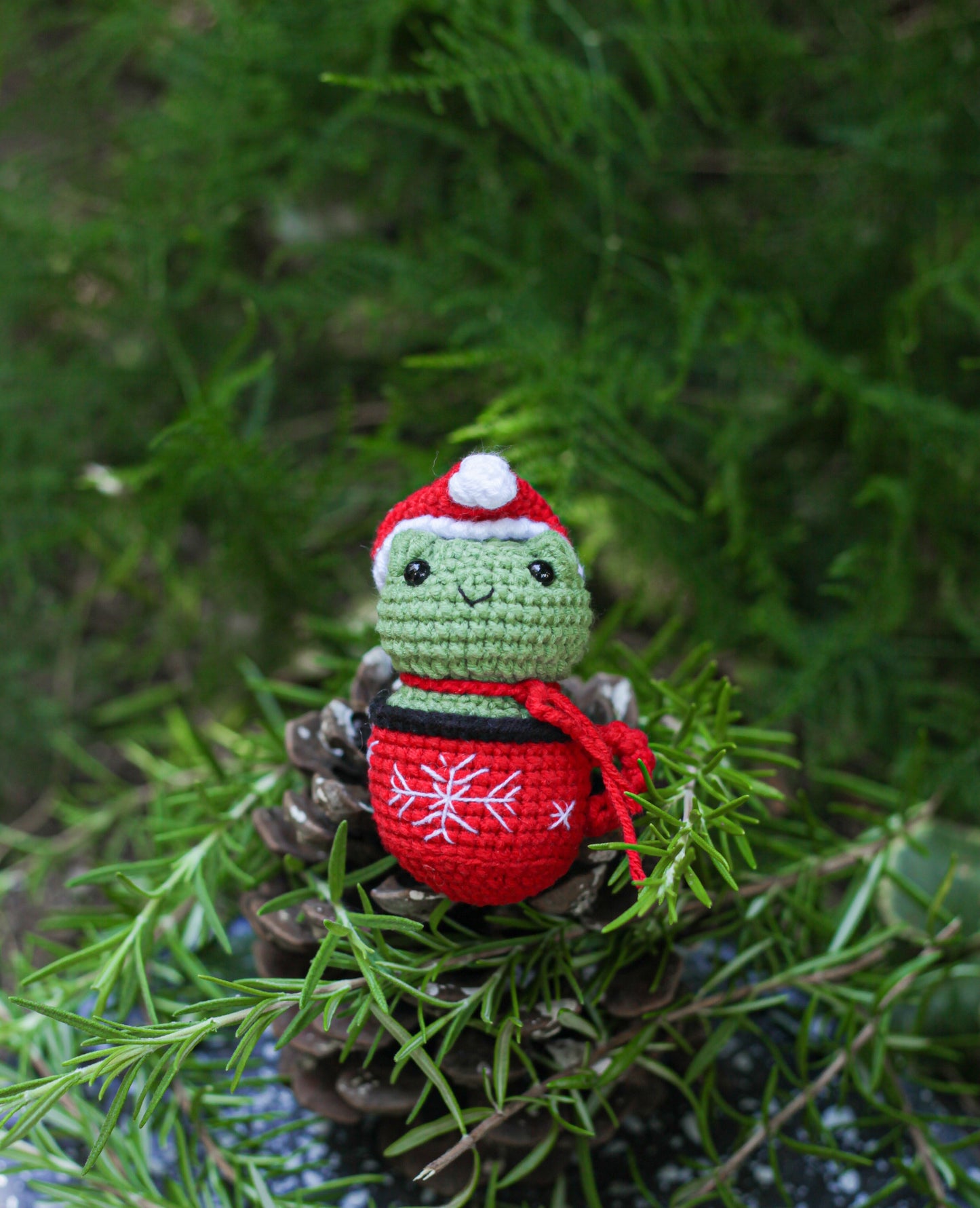 Frog crochet mini Christmas  Doll / Toy