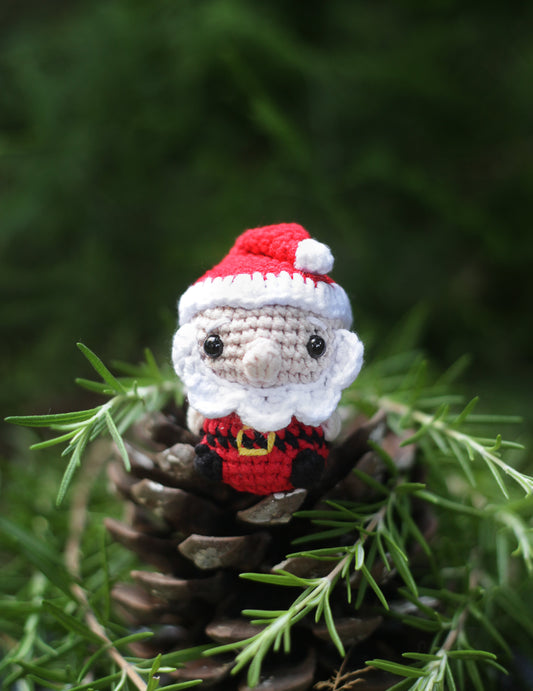 Santa crochet mini doll Christmas ornament
