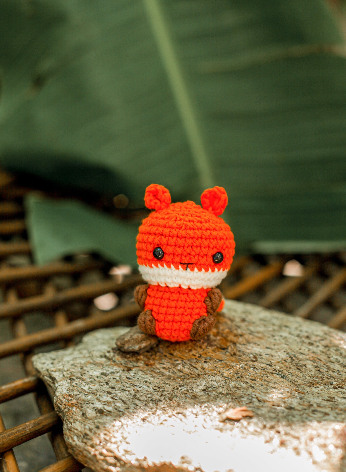 Fox Crochet Mini Doll Keychain