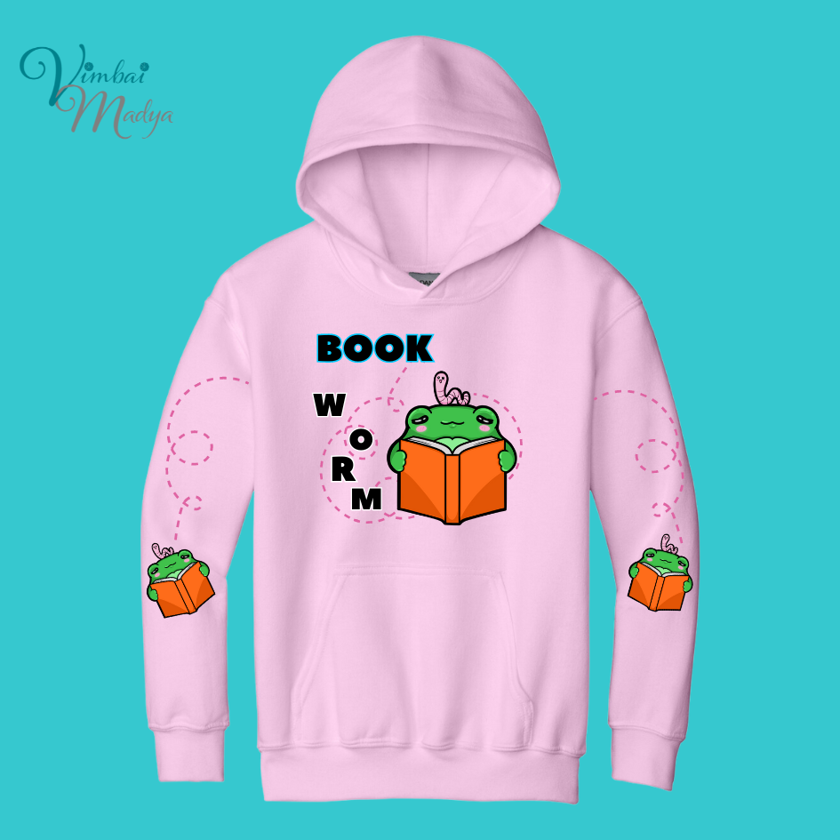 Youth Frog Book lover Kawaii Sweater Hoodie : Perfect Mother's Day Gift & Fall Winter Essential  . Trendy Style for Your Best Friend