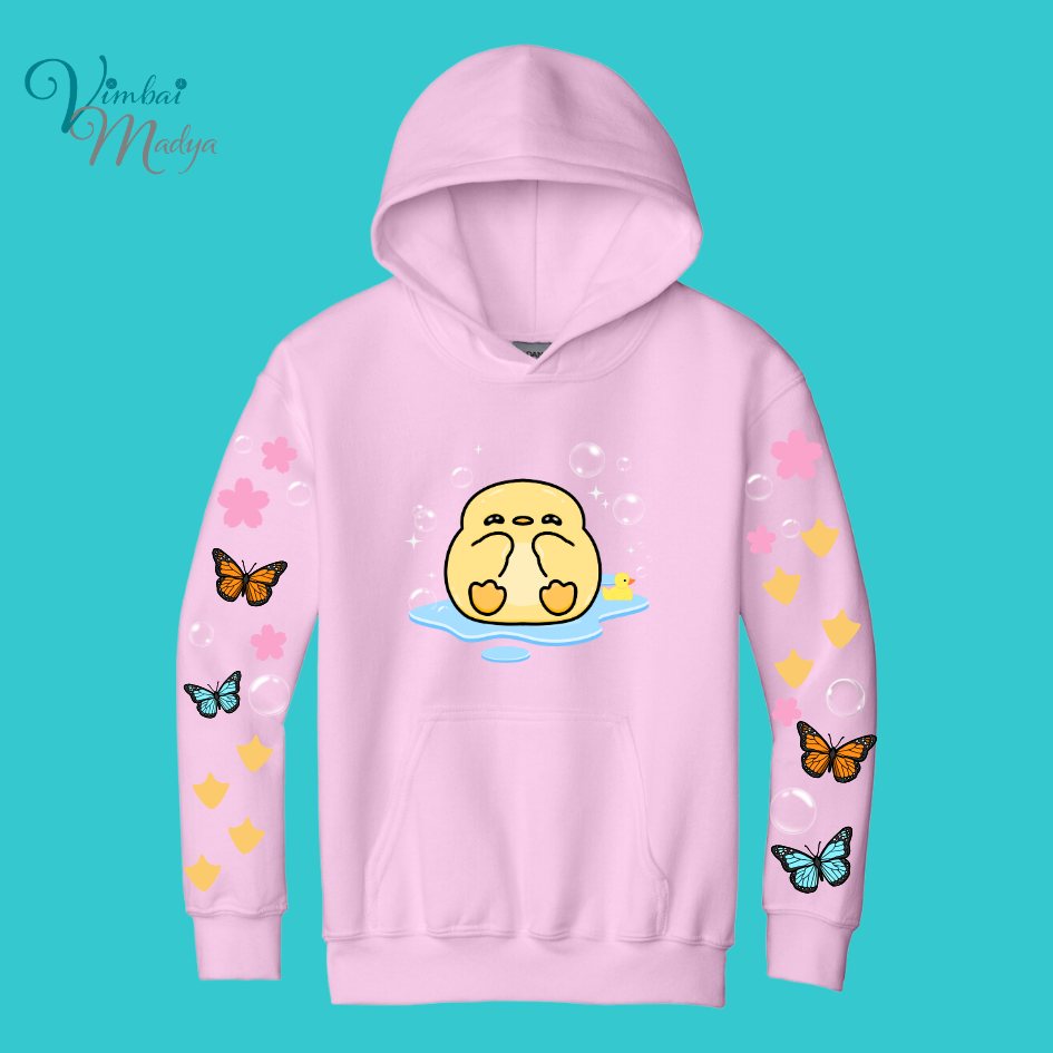 Youth Yellow Duck Sweatshirt Unisex Clothing Kawaii Hoodie : Ocean, fish, beach  and Best Friend Gift . Fall Winter Essential . Gift for her