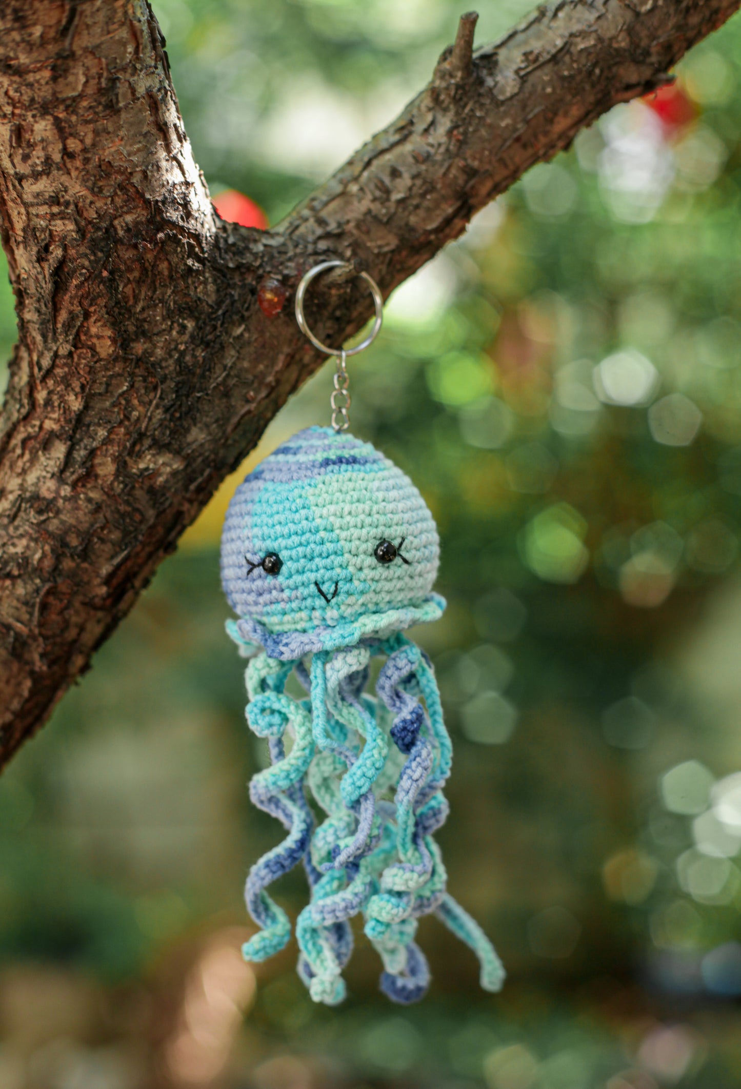 Jellyfish Key Ring : Amigurumi Jellyfish keychain, Jellyfish amigurumi keychain, crochet keychain,Jellyfish amigurumi, cute Jellyfish keychain, Memorial keychain