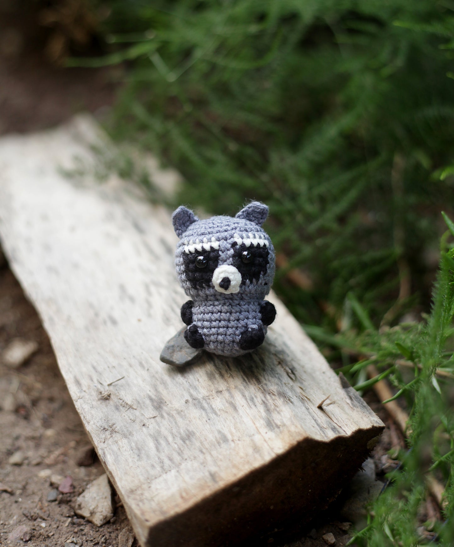 Raccoon crochet mini doll Christmas  ornament