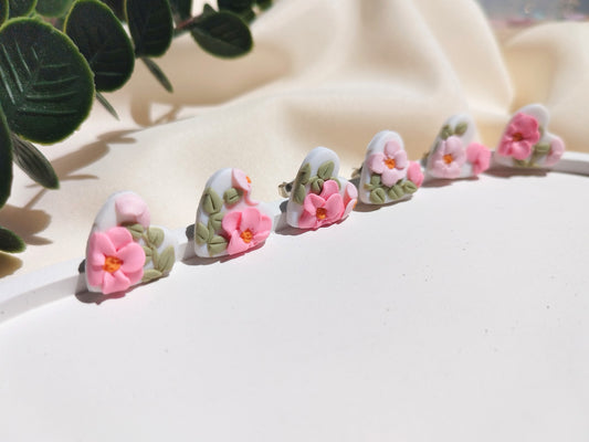 Dainty polymer clay stud earrings cute minimalist girls earrings, birthday gift for best friend, niece or daughter