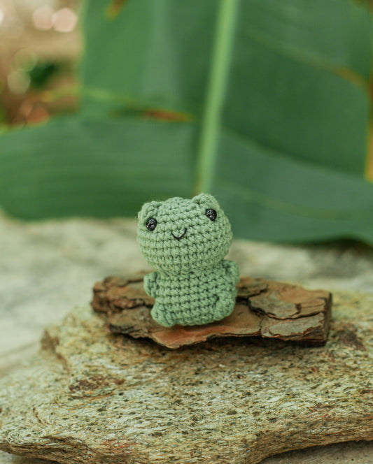 Frog Crochet Miniature Doll . Perfect Sensory Fidget Toy . Car and Office Desk Decor . Pocket Hug, Cute DIY Baby Mobile and Stocking Stuffer