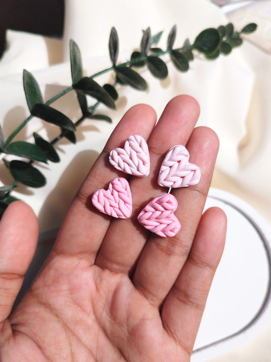 2 pairs of  Handmade Dainty polymer clay stud earrings, cute minimalist girls earrings, birthday gift for best friend, niece or daughter