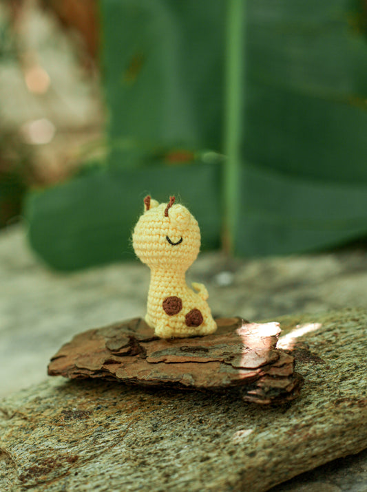 Giraffe Crochet Miniature Doll . Perfect Sensory Fidget Toy . Car and Office Desk Decor . Pocket Hug, Cute DIY Baby Mobile and Stocking Stuffer