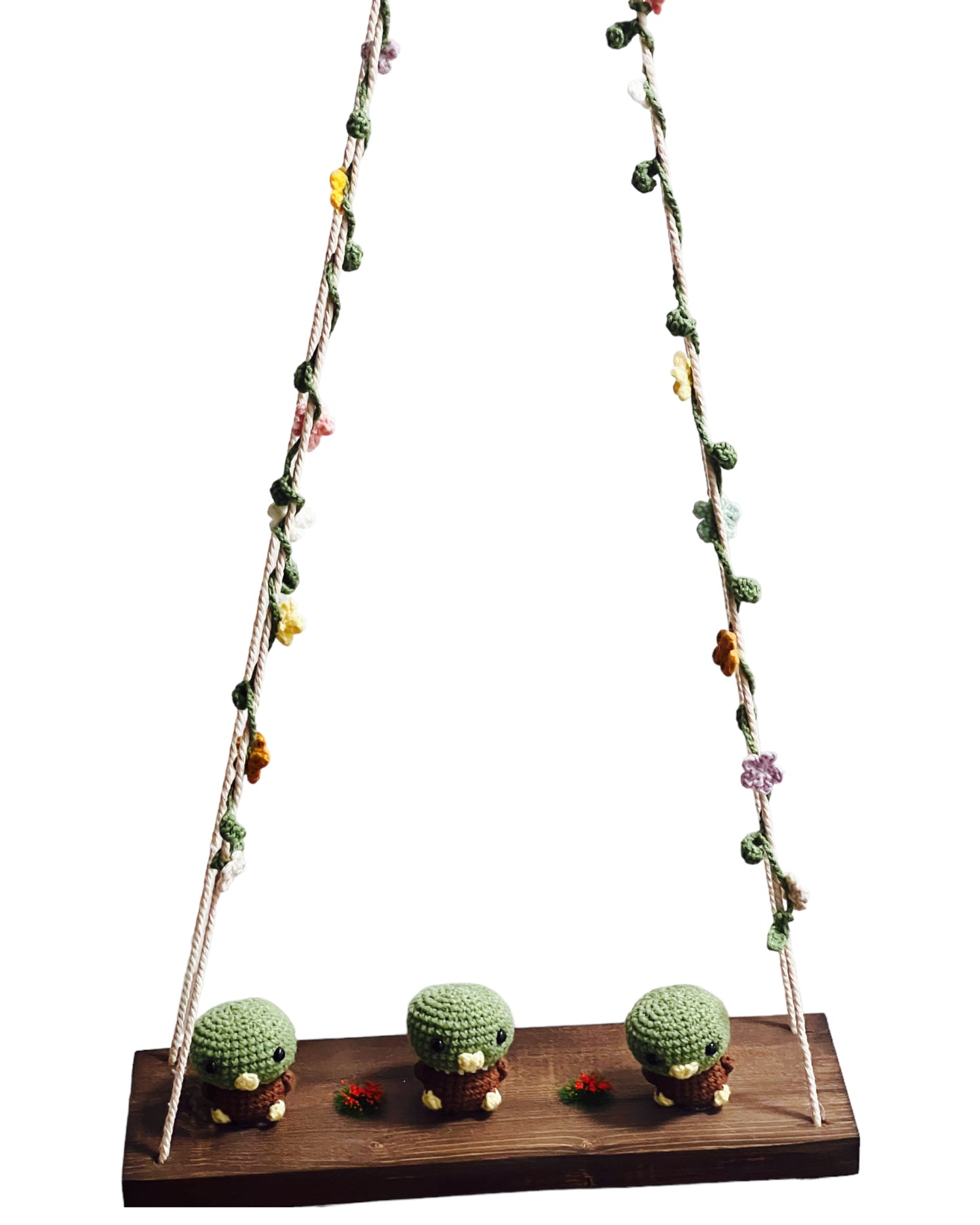 Mallard Ducks on a swing  Hanging Wall Shelf