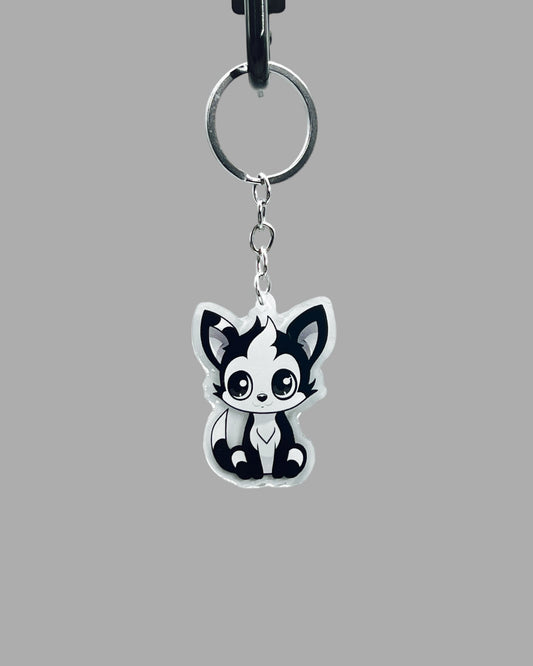 Tuxedo Cat Acrylic Keychain, Cute kawaii memorial ornament, pet portrait charm, backpack fob, dad car décor, stocking stuffer