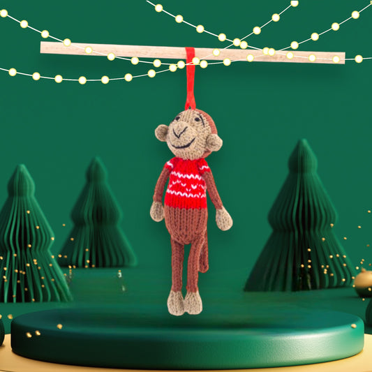 Gogo Christmas Ornament: Monkey (Shoko) Ornament-Red