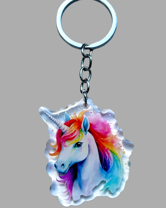 Unicorn wildlife acrylic keychain