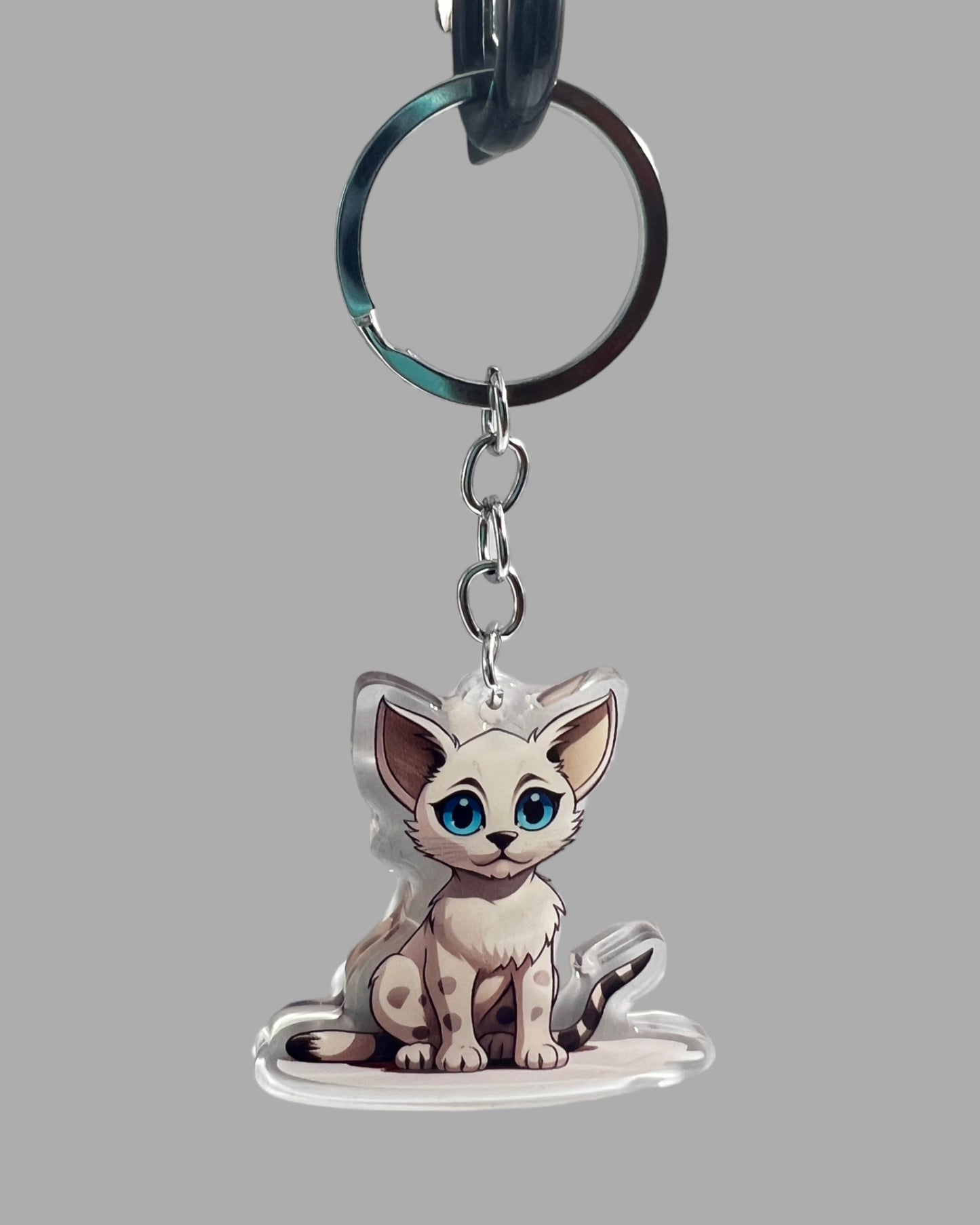 Russian Blue Cat Acrylic Keychain