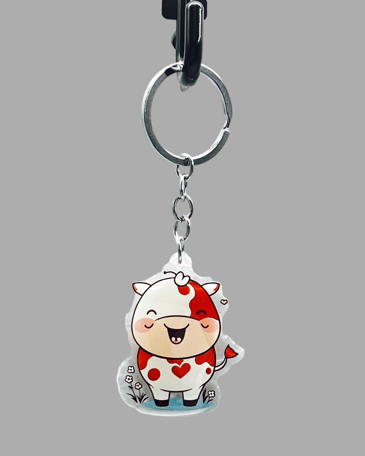 Red & White Holstein Cow Acrylic Keychain