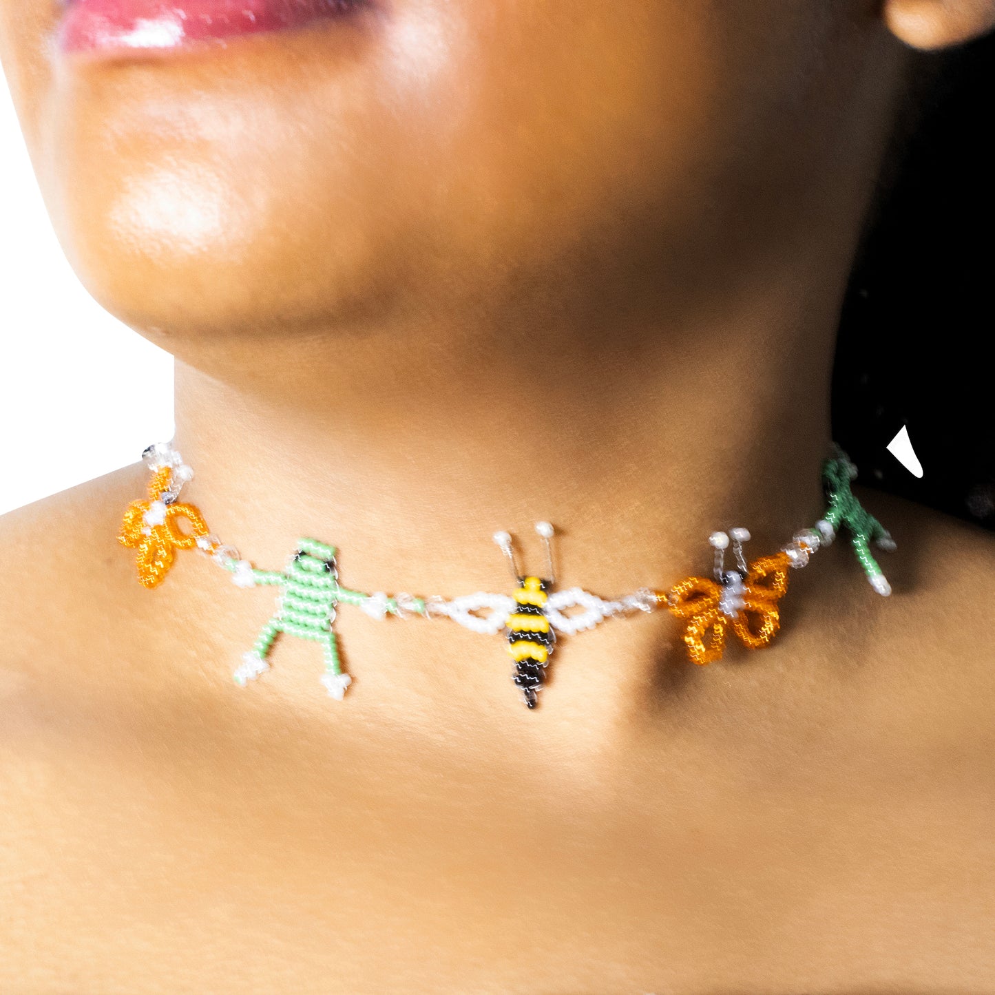 Frog, Bee, butterfly necklace