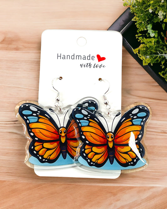Butterfly acrylic earrings funky weird quirky earrings, cool funny  gift for her, birthday gift,  Christmas stocking stuffer