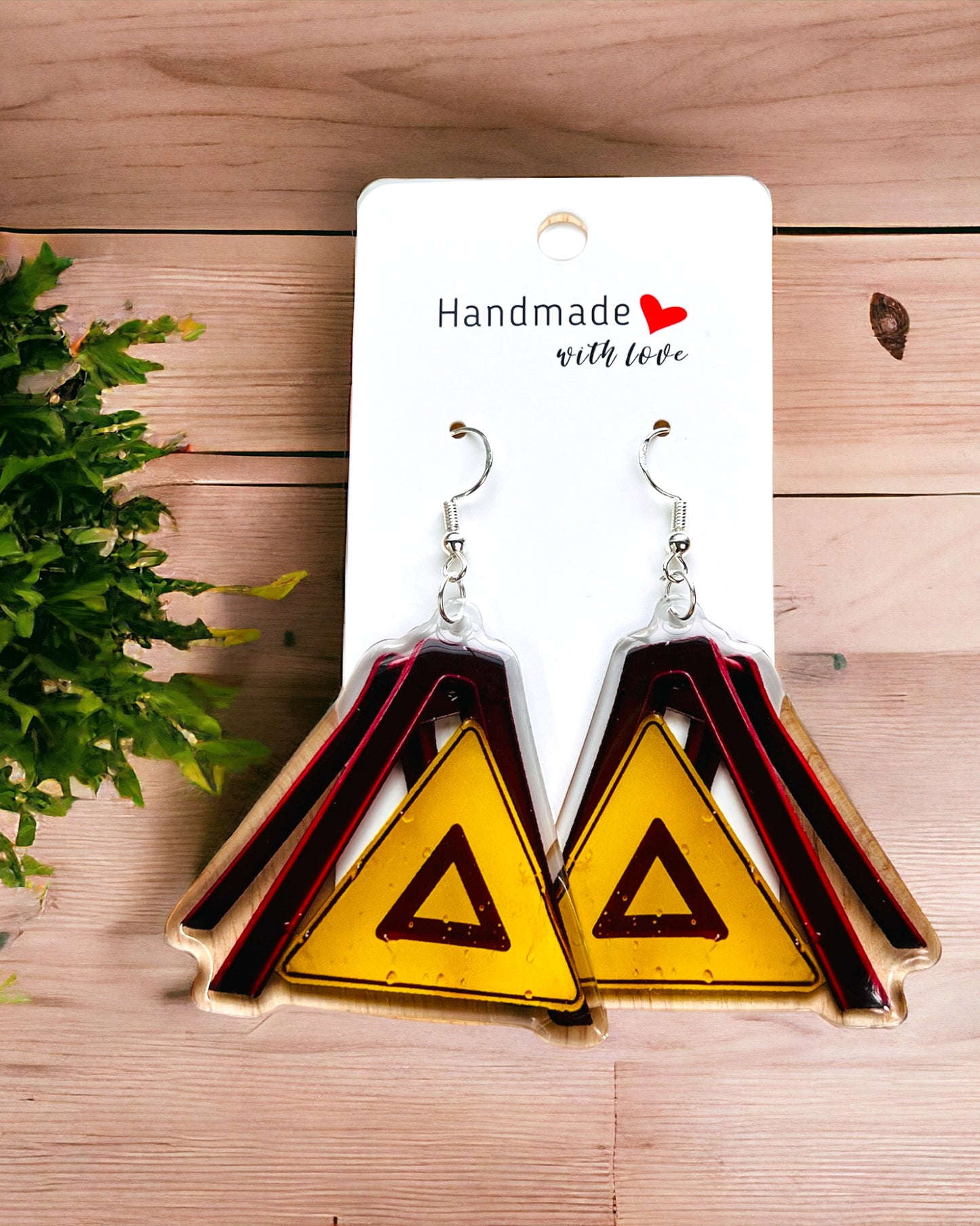 Cute Warning Sign Acrylic earrings, funky weird quirky earrings, cool funny  gift for her, birthday gift,  Christmas stocking stuffer