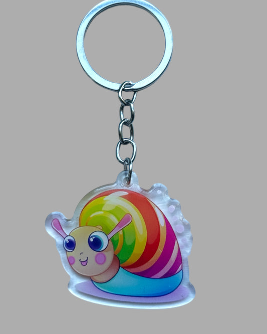 Snail wildlife acrylic keychain