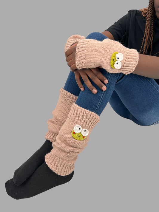 Crochet Kawaii Frog Hand Leg Warmers - Birthday Gift for Girls: Granddaughter, Daughter, Niece. Perfect for Stocking Stuffers, Baby Showers