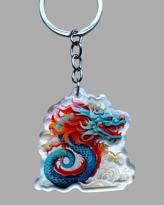 Chinese dragon wildlife acrylic keychain