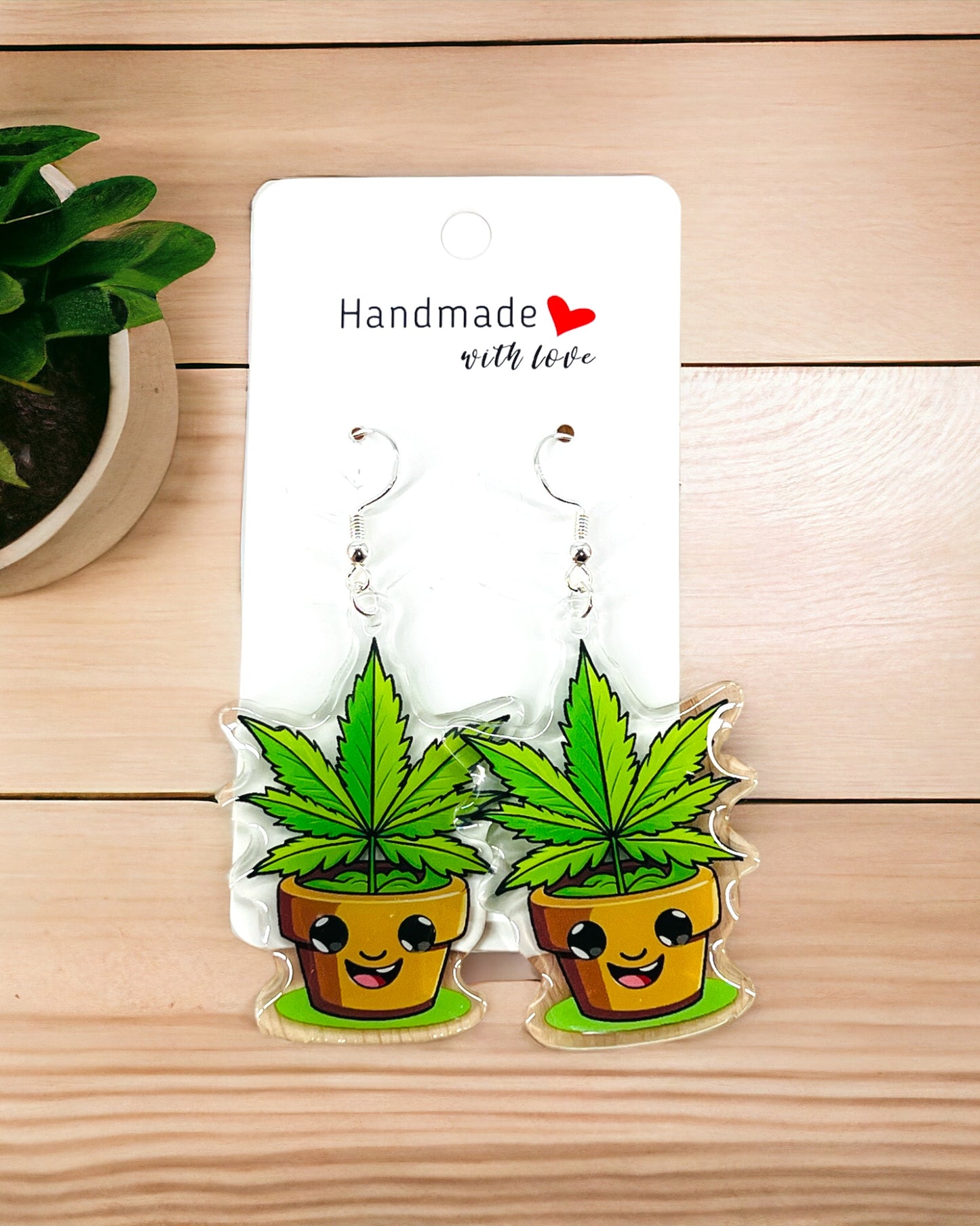 Marijuana Acrylic earrings, funky weird quirky earrings, cool funny  gift for her, birthday gift,  Christmas stocking stuffer