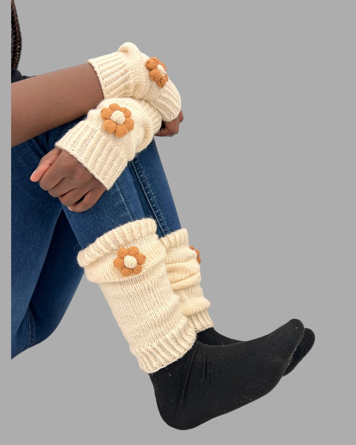 Cute Crochet Daisy Flower Leg Warmers - Birthday Gift for Girls: Granddaughter, Daughter, Niece. Perfect for Stocking Stuffers, Baby Showers
