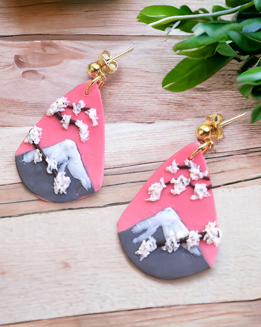 Sakura polymer clay earrings
