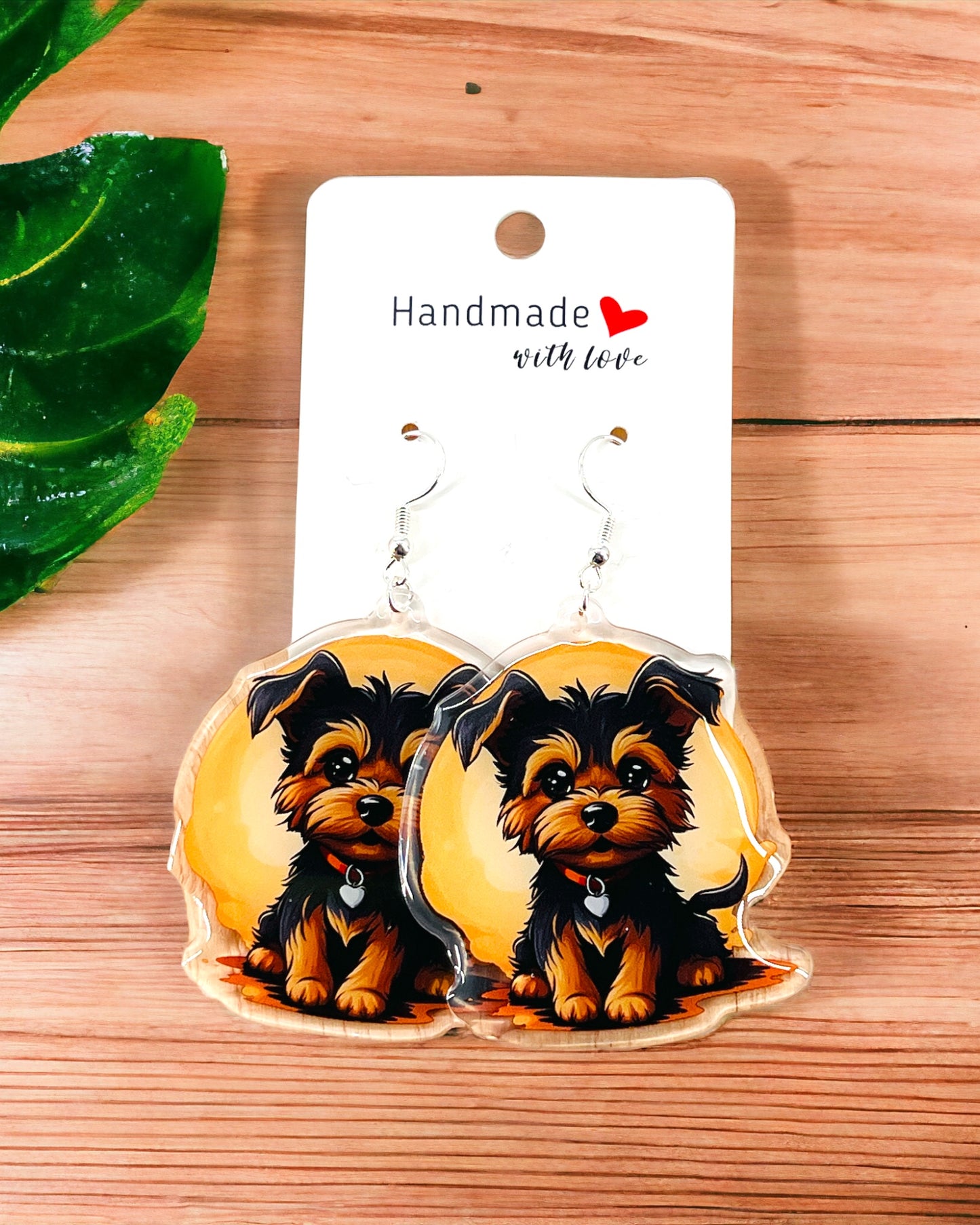 Dog mom Acrylic fun kawaii earrings, pet memorial charm, cute puppy, loss sympathy, quirky earrings, grief gift for her, animal lover gift