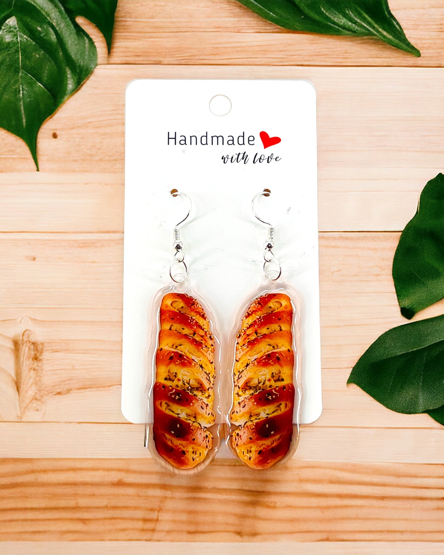 Garlic Bread Bakers Food lovers Acrylic earrings, funky weird quirky earrings, cool funny  gift for her, birthday gift,  Christmas stocking stuffer