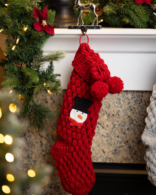 Red Snowman Christmas stocking