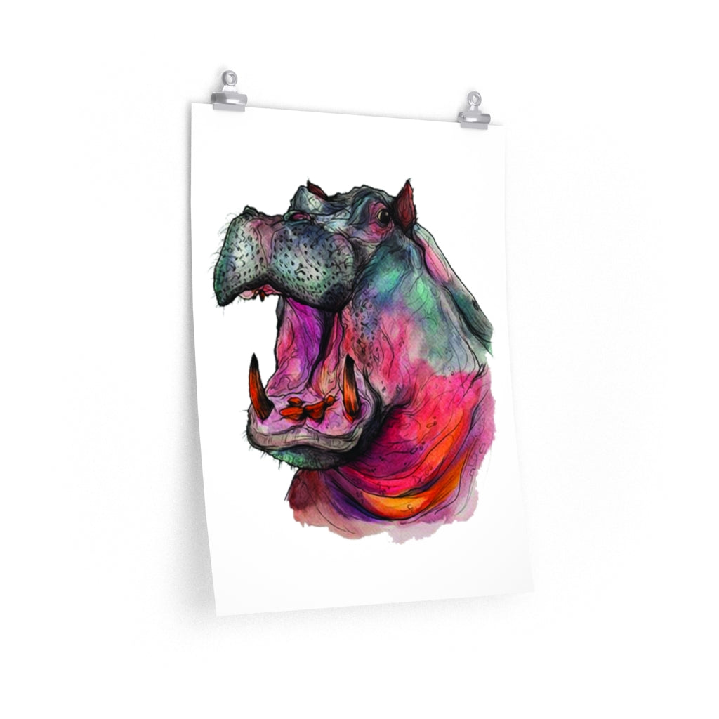 Hippo Premium Matte vertical posters print