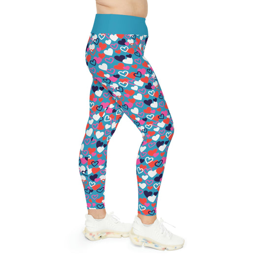 Plus Size Valentines Day Plus Size Leggings One of a Kind Gift - Unique Workout Activewear tights for  kids Fitness , Daughter, Niece  Christmas Gift
