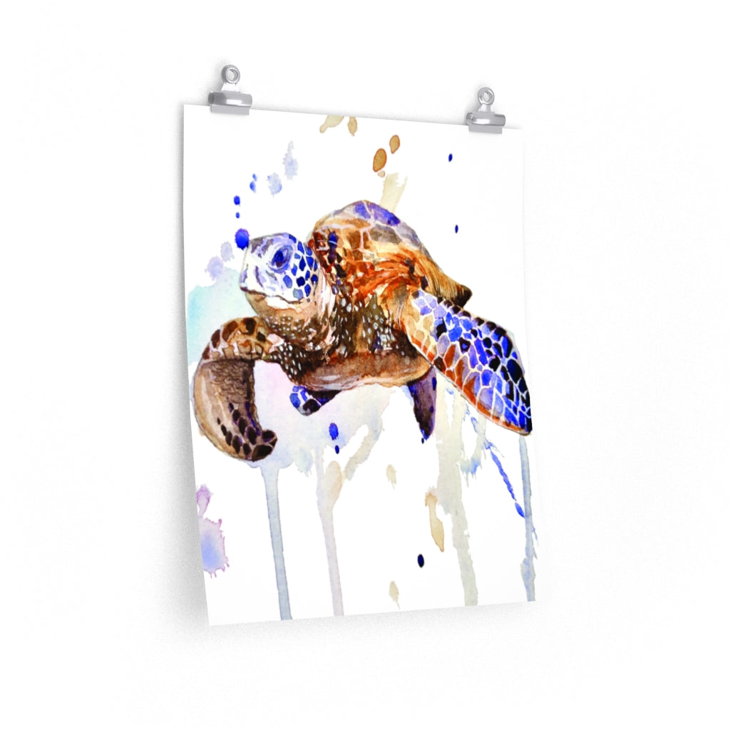 Turtle Watercolor Premium Matte vertical posters print