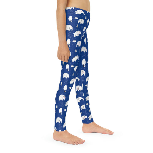 Elephant Youth Leggings,  One of a Kind Gift - Unique Workout Activewear tights for  kids Fitness , Daughter, Niece  Christmas Gift