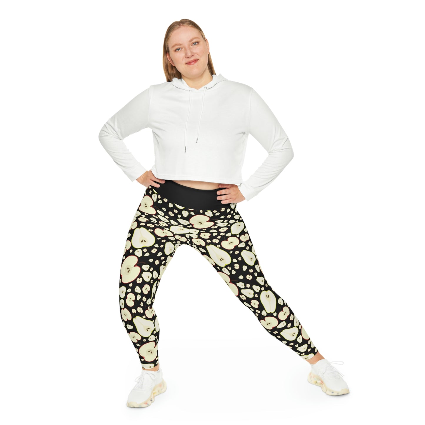 Apples Plus Size Leggings One of a Kind Gift - Unique Workout Activewear tights for Mom fitness, Mothers Day, Girlfriend Christmas Gift