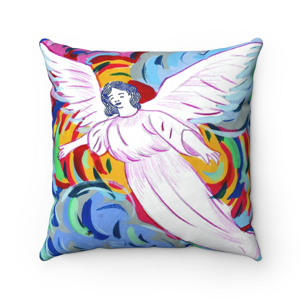 Angel watercolor Spun Polyester Square Pillow