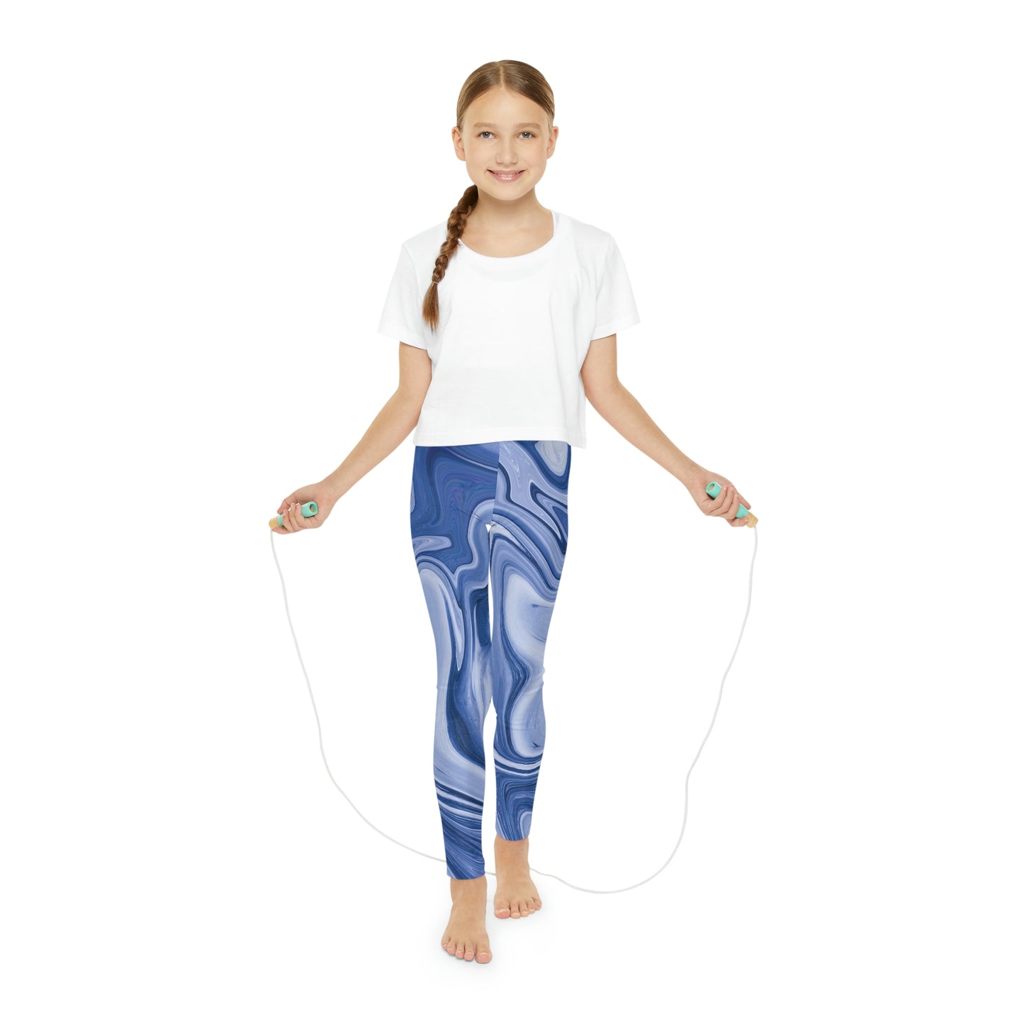 Marble Youth Leggings,  One of a Kind Gift - Unique Workout Activewear tights for kids Fitness , Daughter, Niece  Christmas Gift
