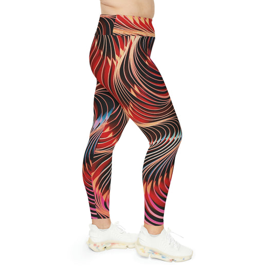 Abstract Plus Size One of a Kind Workout Activewear for Wife Fitness, Best Friend, mom and me tights Christmas Gift