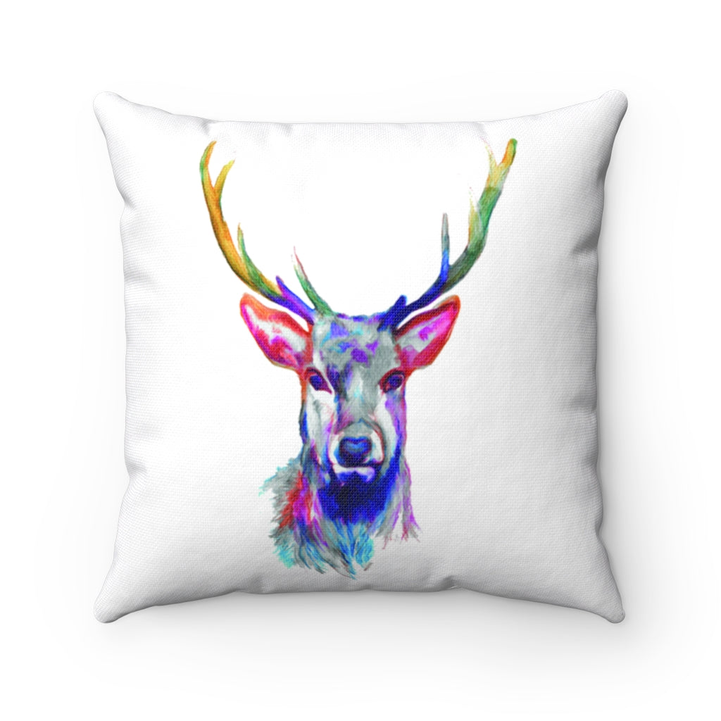 Deer watercolor Spun Polyester Square Pillow