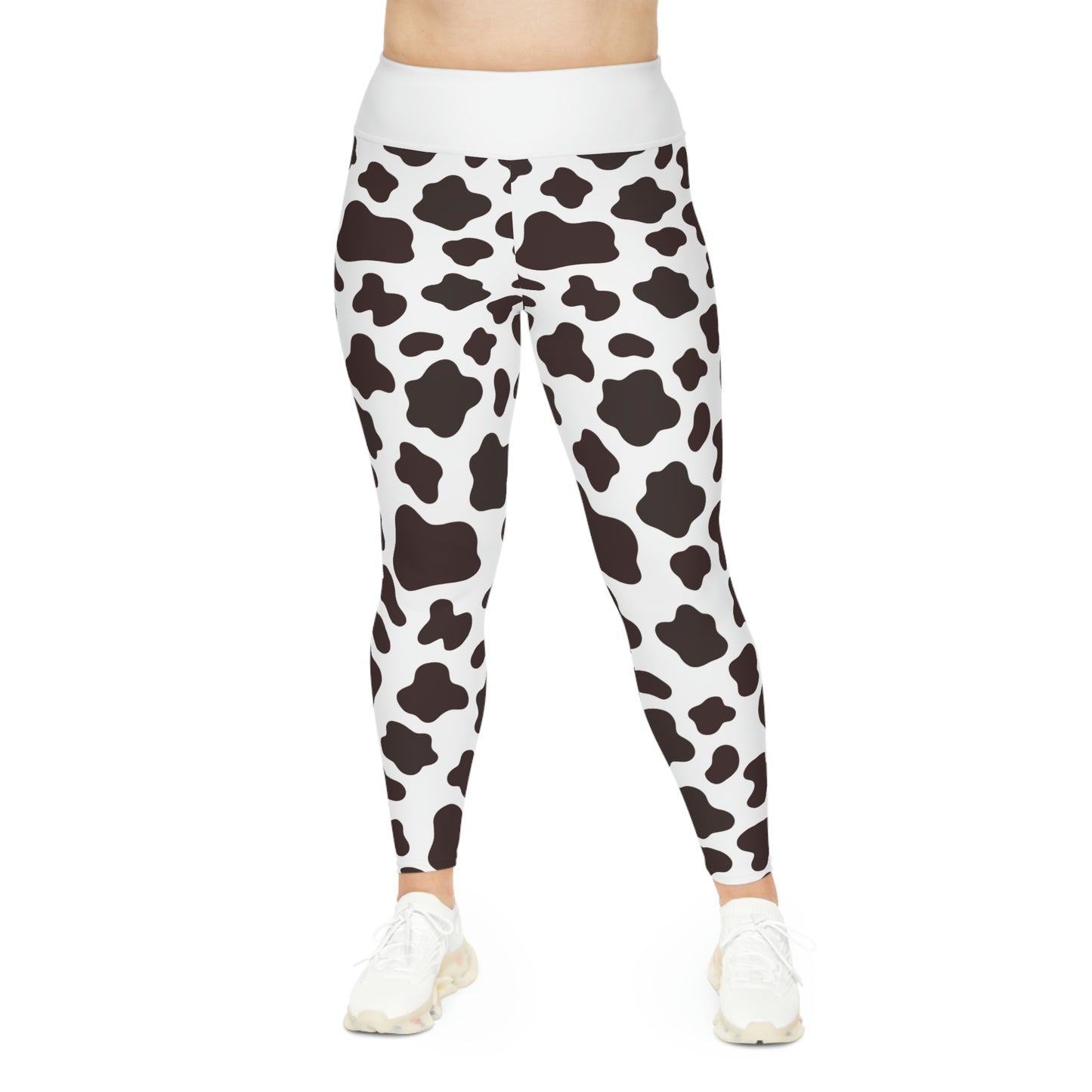 Cow Print Plus Size Leggings One of a Kind Gift - Unique Workout Activewear tights for Mom fitness, Mothers Day, Girlfriend Christmas Gift