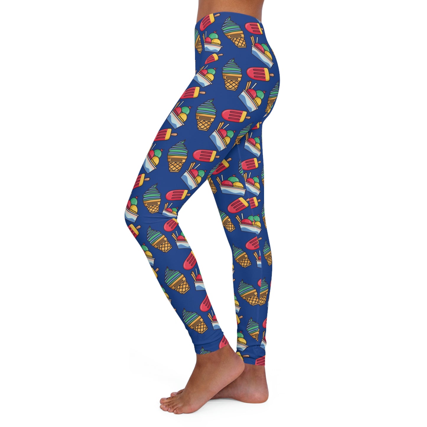Ice Cream Scoop Cute Summer Women Leggings, One of a Kind Gift - Workout Activewear tights for Mothers Day, Girlfriend