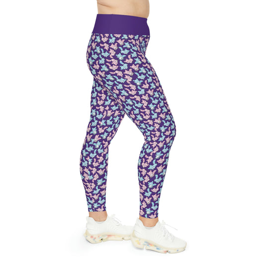 Cat Mom Plus Size Leggings One of a Kind Gift - Unique Workout Activewear tights for Mom fitness, Mothers Day, Girlfriend Christmas Gift