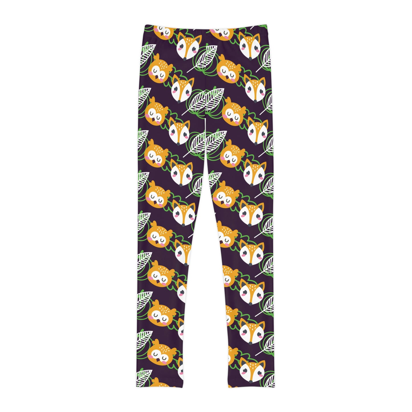 Fox Kawaii animal kingdom, Safari Youth Leggings, One of a Kind Gift - Unique Workout Activewear tights for kids, Daughter, Niece Christmas Gift